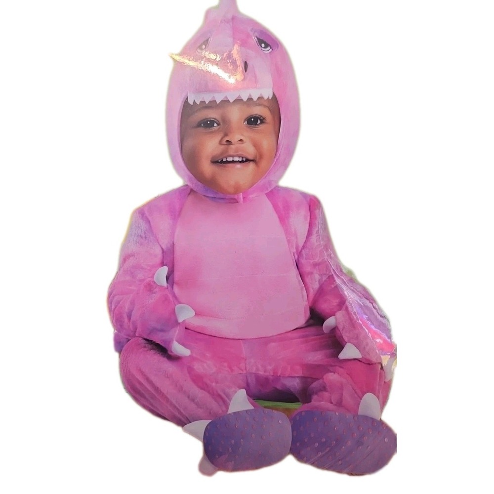 New Spirit Halloween Dino Cutie Costume Pink‎ & Purple Infant Baby 6-12 Months
